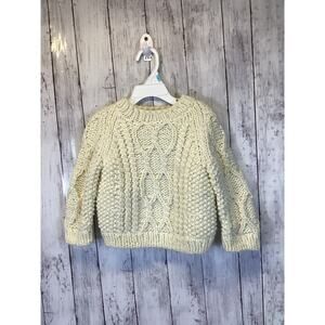 The Blueberry Hill Hand-Knit Cream Cable-Knit Sweater Baby/Toddler 2–4Y / S